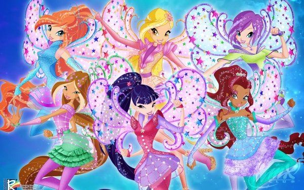 TV Show Winx Club Bloom Aisha Musa Flora Tecna Fairy Wings Stella Red Hair Blonde Brown Hair Purple Hair Two-Toned Hair Smile HD Wallpaper | Background Image