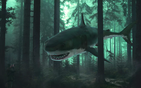  Photographing a Shark Swimming Through A Forest