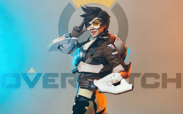 Women Cosplay Overwatch Tracer Short Hair HD Wallpaper | Background Image