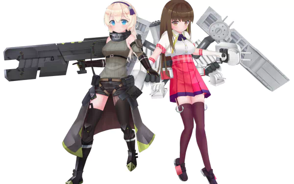 Girls Frontline Azur Lane Leander (Azur Lane) M4A1 (Girls Frontline) Anime crossover HD Desktop Wallpaper | Background Image