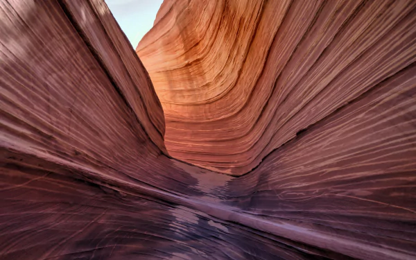 HD PC desktop wallpaper and background of the swirling sandstone canyon at Coyote Butts, Arizona, USA — layered red and orange rock walls carving a narrow nature canyon.