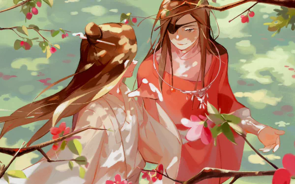 Xie Lian San Lang Hua Cheng His Royal Highness the Crown Prince of Xianle Heaven Official's Blessing Crimson Rain Sought Flower Anime Tian Guan Ci Fu HD Desktop Wallpaper | Background Image