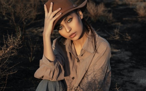 Women Model Hat HD Wallpaper | Background Image