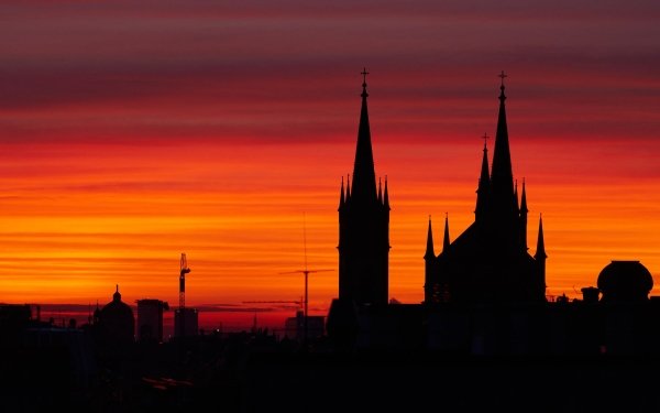Man Made Vienna Cities Austria Silhouette Church HD Wallpaper | Background Image