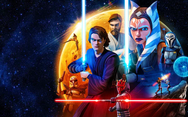 lightsaber Darth Maul Ahsoka Tano Obi-Wan Kenobi Anakin Skywalker Star Wars TV Show Star Wars: The Clone Wars (2008) HD Desktop Wallpaper | Background Image