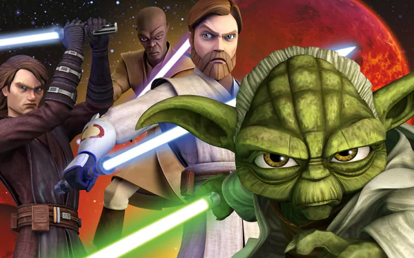 lightsaber Mace Windu Yoda Obi-Wan Kenobi Anakin Skywalker Star Wars TV Show Star Wars: The Clone Wars (2008) HD Desktop Wallpaper | Background Image