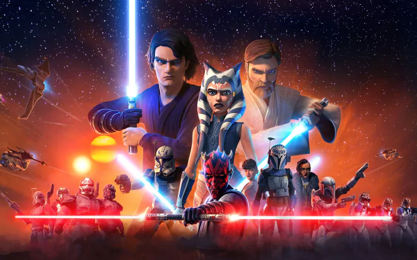 lightsaber Darth Maul Ahsoka Tano Obi-Wan Kenobi Anakin Skywalker Star Wars TV Show Star Wars: The Clone Wars (2008) HD Desktop Wallpaper | Background Image