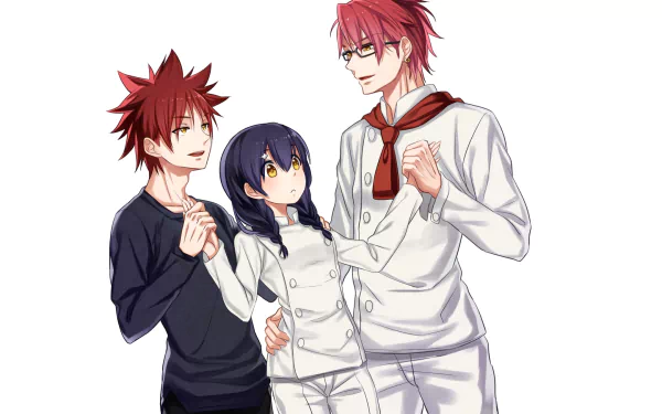 Kojirō Shinomiya Megumi Tadokoro Sōma Yukihira Anime Food Wars: Shokugeki no Soma HD Desktop Wallpaper | Background Image