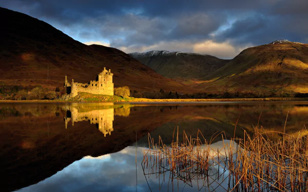 reflection ruin Scotland castle man made Kilchurn Castle HD Desktop Wallpaper | Background Image
