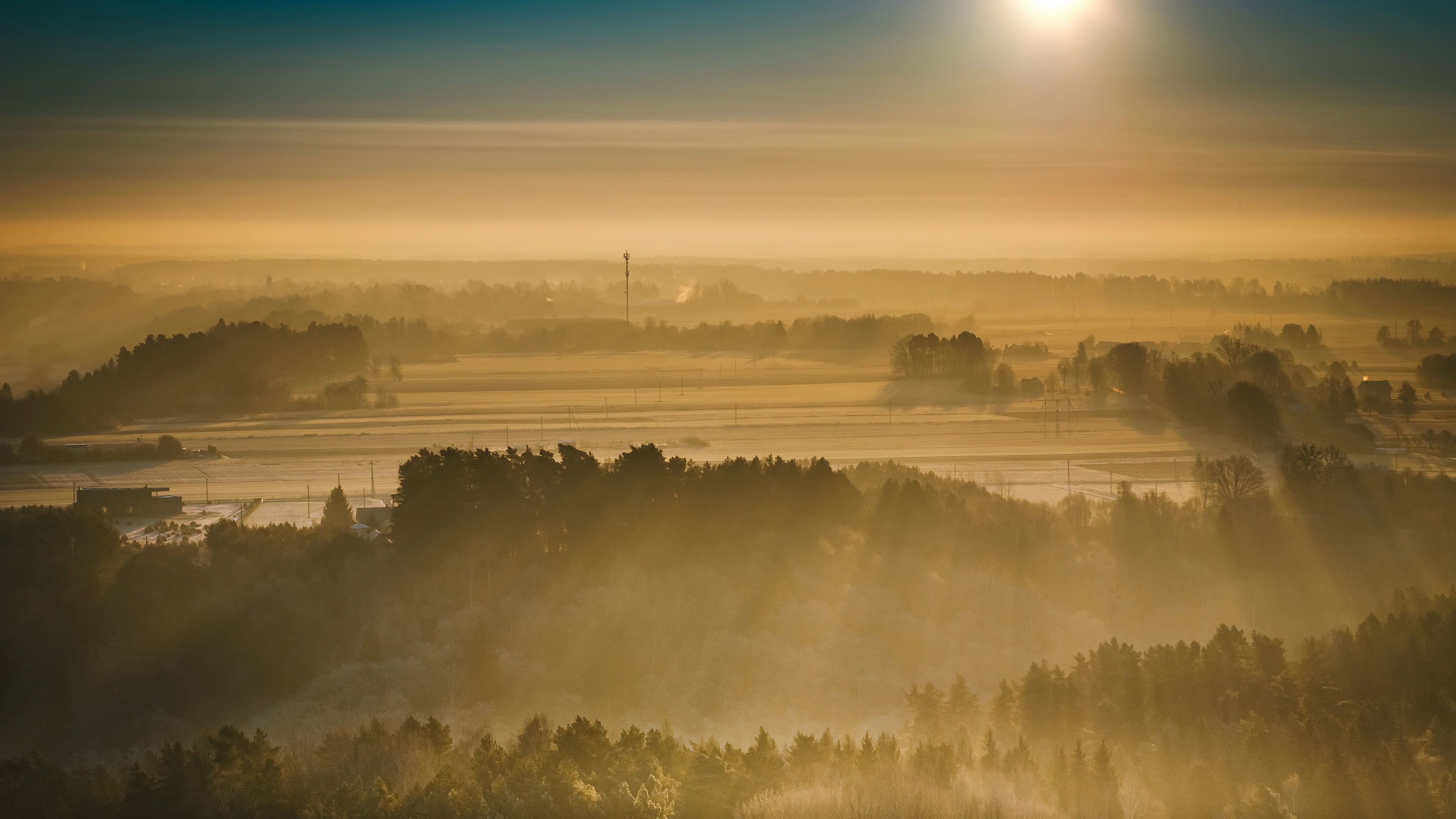 Download Sunbeam Fog Photography Landscape 4k Ultra HD Wallpaper
