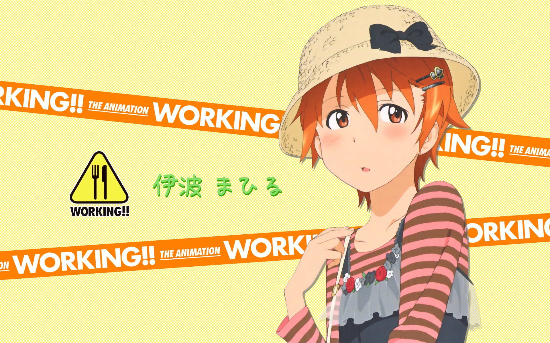 Anime wallpaper featuring characters from the series Working!!