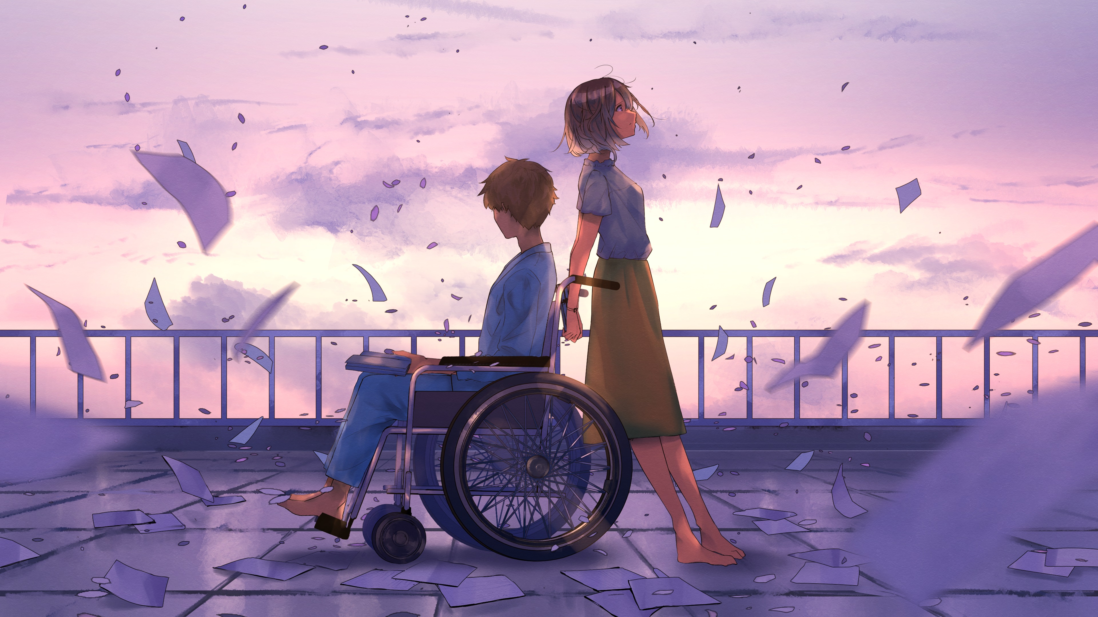 Anime Couple 4k Ultra HD Wallpaper by ごろく