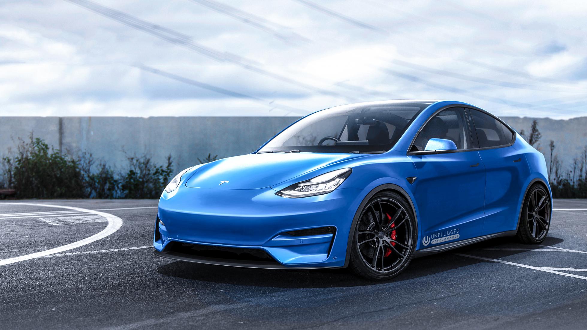 Tesla Model Y Blue Dynamic Wallpaper HD