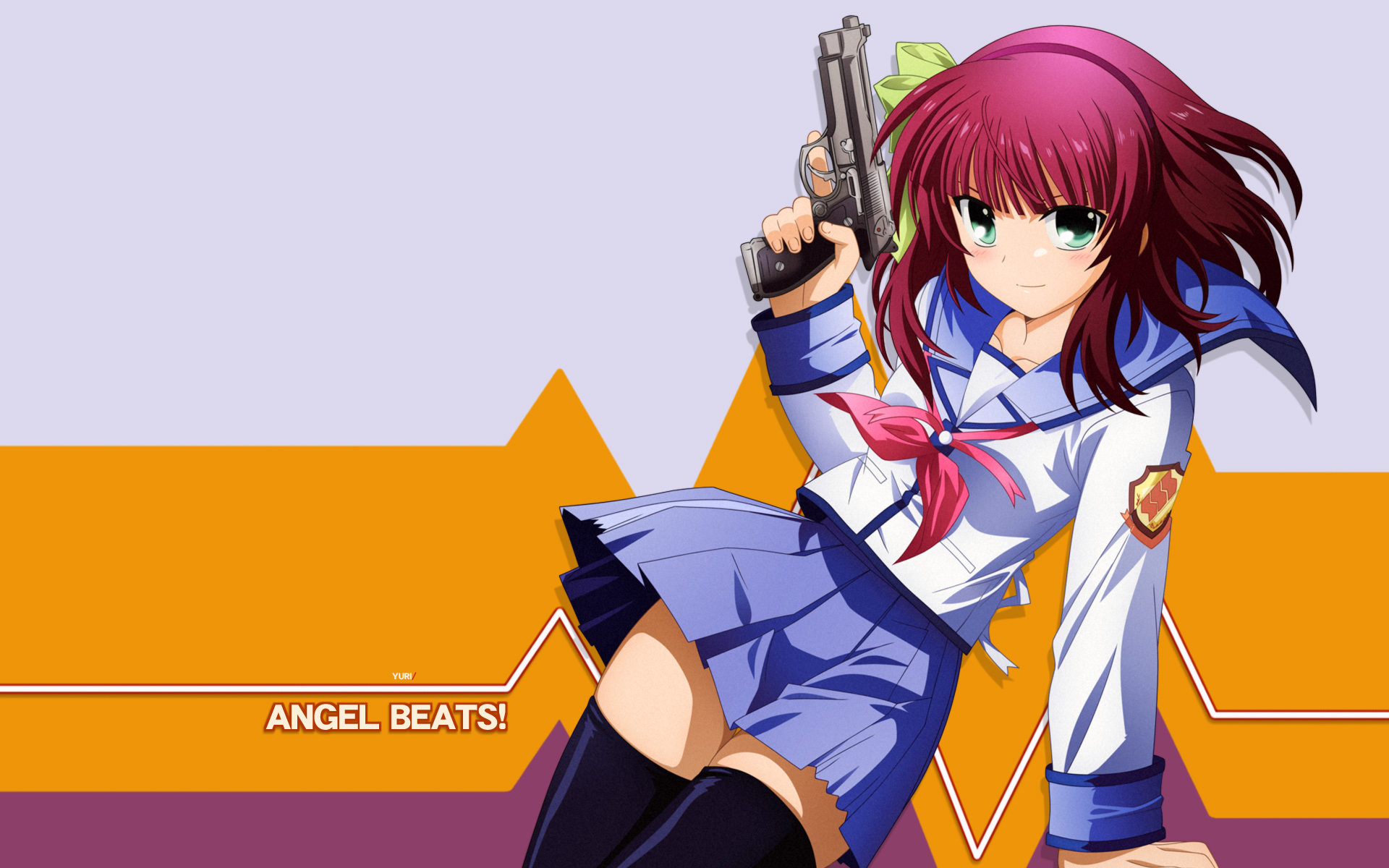 Yuri Nakamura from Angel Beats! Anime desktop wallpaper.