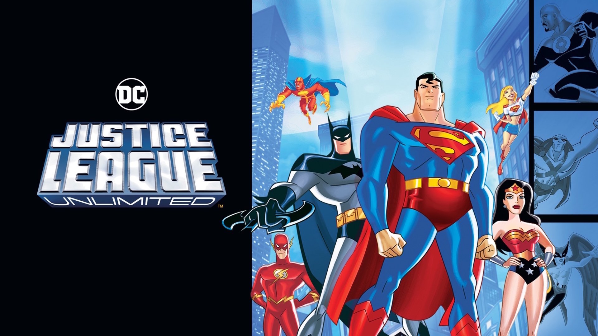 HD PC desktop wallpaper, Justice League Unlimited TV: Superman, Batman, Wonder Woman/Diana Prince, Flash/Wally West, Green Lantern John Stewart, Martian Manhunter, Hawkgirl, Supergirl, Red Tornado.