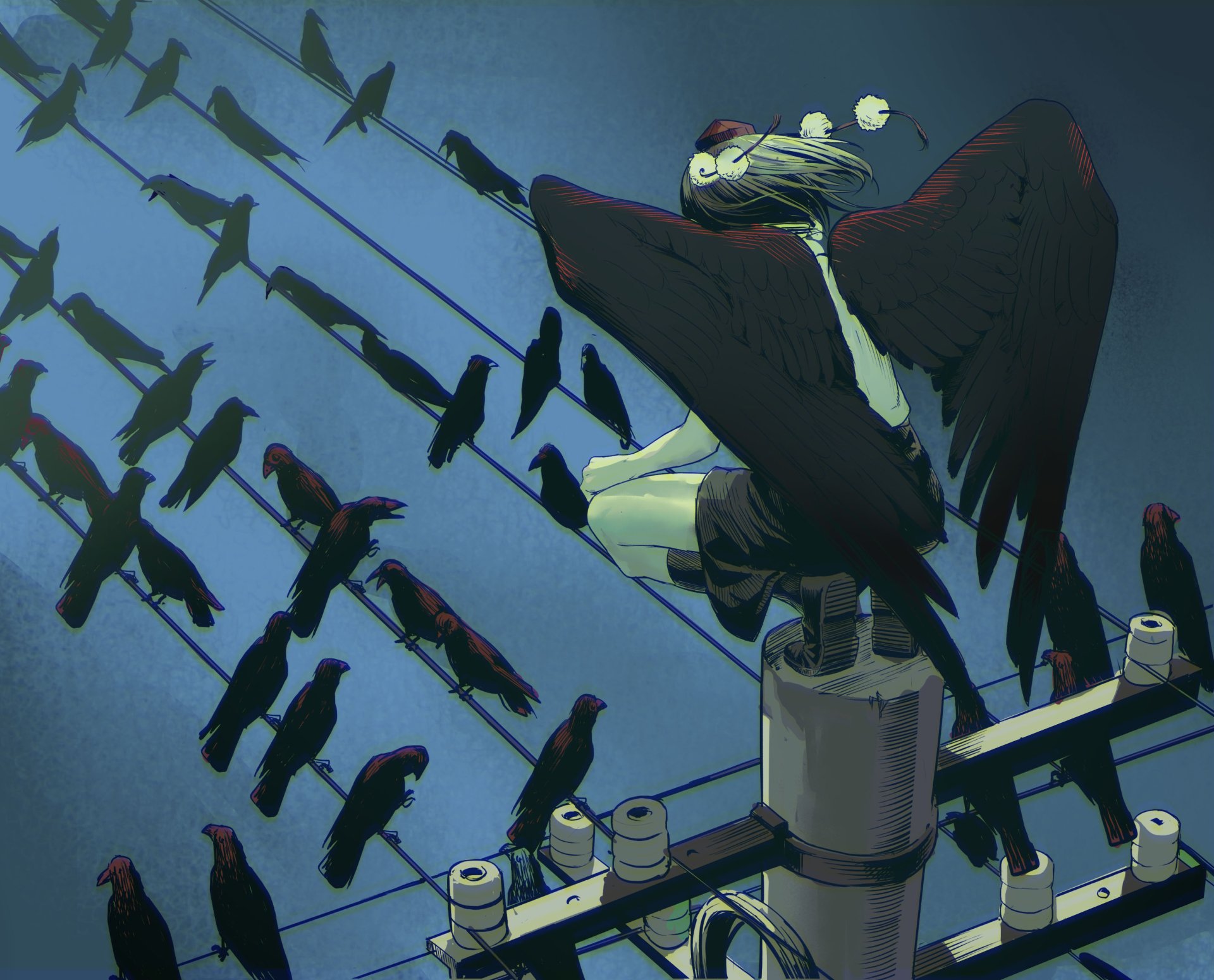 Download Aya Shameimaru Anime Touhou HD Wallpaper by 鬼菌