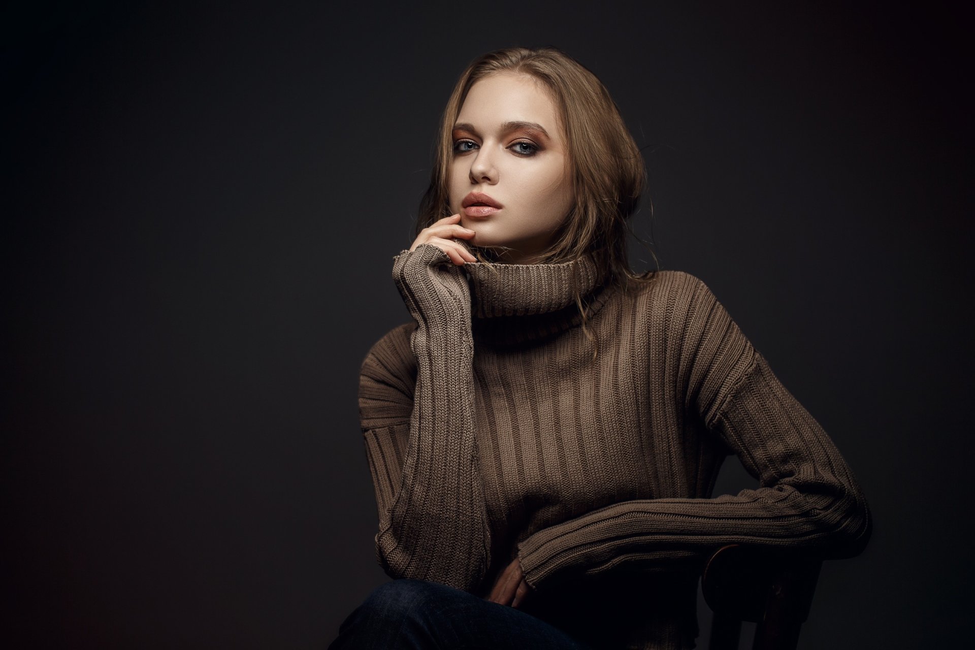 Download Brunette Woman Model HD Wallpaper by Sergey Sorokin