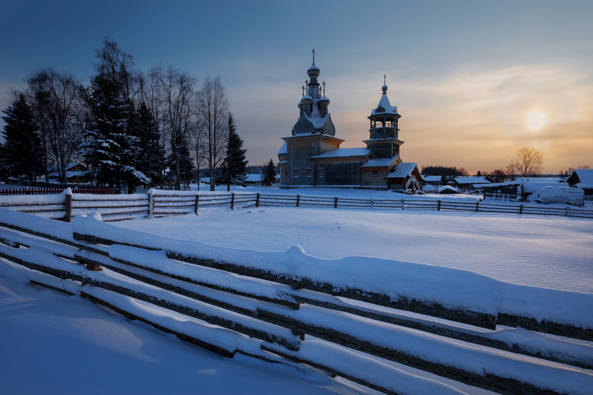 Download Winter Outdoor Snow Fence Religious Church HD Wallpaper by raufz