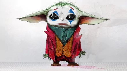 Grogu (Star Wars) baby yoda Joker Comic crossover HD Desktop Wallpaper | Background Image