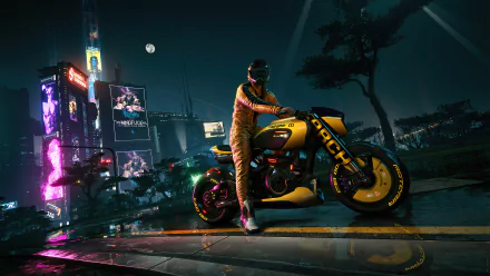 futuristic motorcycle cyberpunk video game Cyberpunk 2077 Futuristic Gaming HD Desktop Wallpaper | Background Image