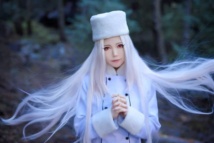 Irisviel Von Einzbern red eyes long hair Fate/Zero woman cosplay HD Desktop Wallpaper | Background Image