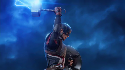 Mjölnir Captain America Steve Rogers Chris Evans movie Avengers EndGame HD Desktop Wallpaper | Background Image