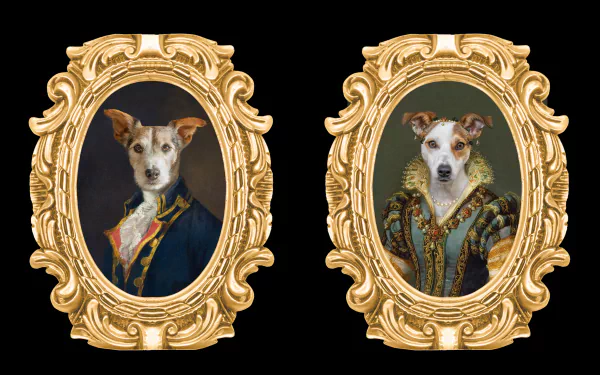painting portrait frame dog funny Animal HD Desktop Wallpaper | Background Image