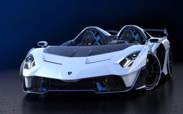 White Lamborghini SC20 supercar showcased against a dark background, captured in stunning 4K Ultra HD for a striking PC desktop wallpaper.