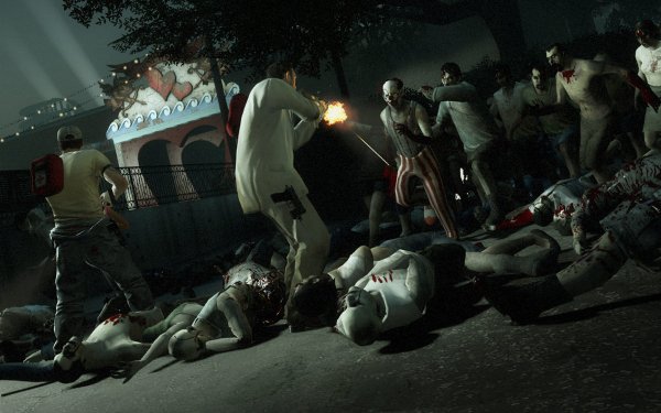Video Game Left 4 Dead 2 Left 4 Dead Carneval Clown Dark Night Fire Zombie HD Wallpaper | Background Image
