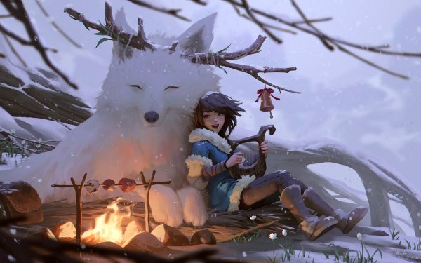 Anime Girl Winter HD Wallpaper | Background Image