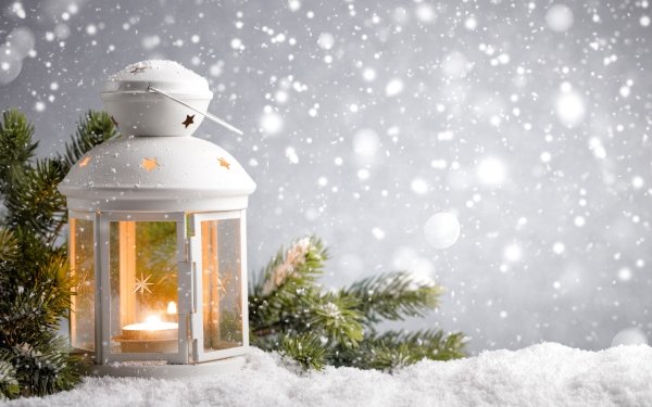 Man Made Lantern Winter Candle Snow HD Wallpaper | Background Image