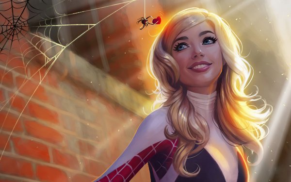 Comics Gwen Stacy Blonde Smile HD Wallpaper | Background Image
