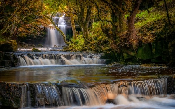 Earth Waterfall Waterfalls England Nature River HD Wallpaper | Background Image