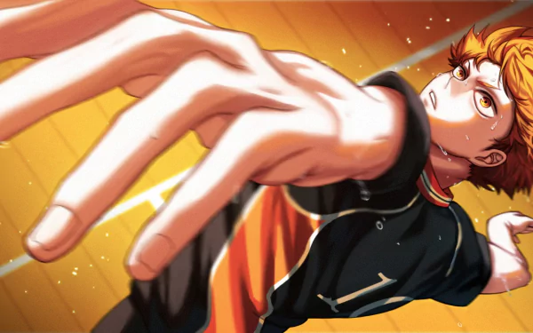 orange hair orange eyes Shōyō Hinata Anime Haikyū!! HD Desktop Wallpaper | Background Image