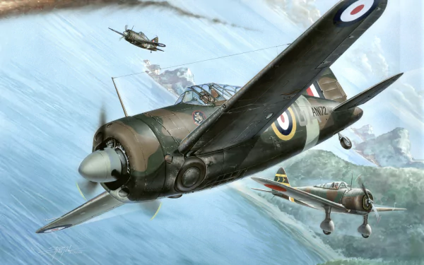 warplane aircraft military Brewster F2A Buffalo HD Desktop Wallpaper | Background Image