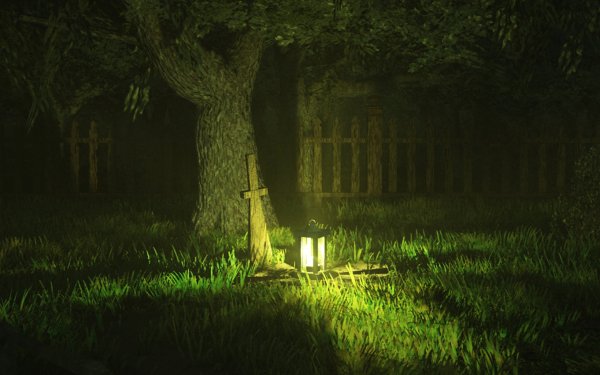 Dark Graves Graveyard Lantern HD Wallpaper | Background Image