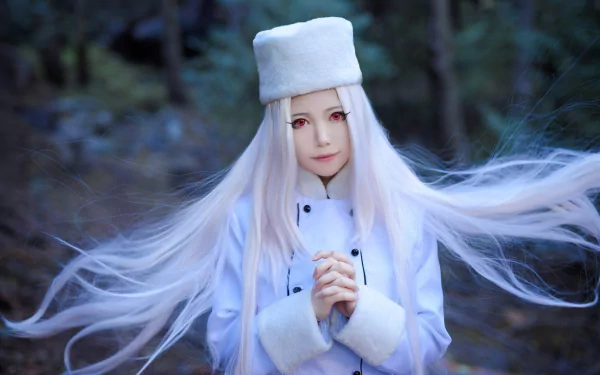 Irisviel Von Einzbern red eyes long hair Fate/Zero woman cosplay HD Desktop Wallpaper | Background Image