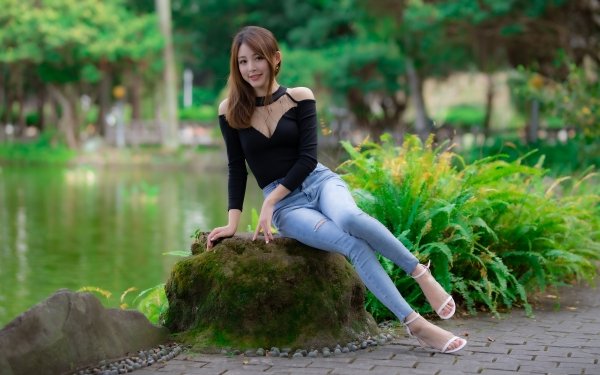 Women Asian Model Brunette Depth Of Field HD Wallpaper | Background Image