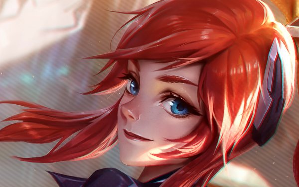 Video Game League Of Legends Blue Eyes Red Hair HD Wallpaper | Background Image