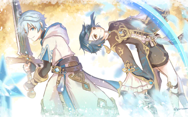 Chongyun (Genshin Impact) Xingqiu (Genshin Impact) video game Genshin Impact HD Desktop Wallpaper | Background Image