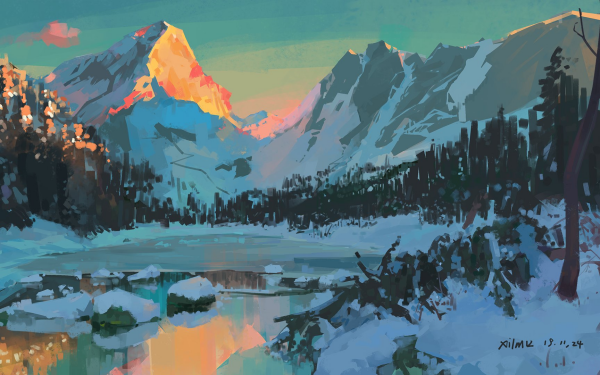 Artistic Landscape Winter Snow Mountain HD Wallpaper | Background Image