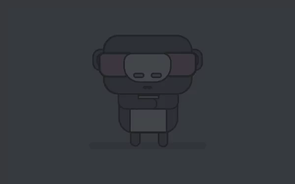 A minimalistic HD desktop wallpaper featuring a stylized figure with headphones, symbolizing technology and embracing the Discord community.