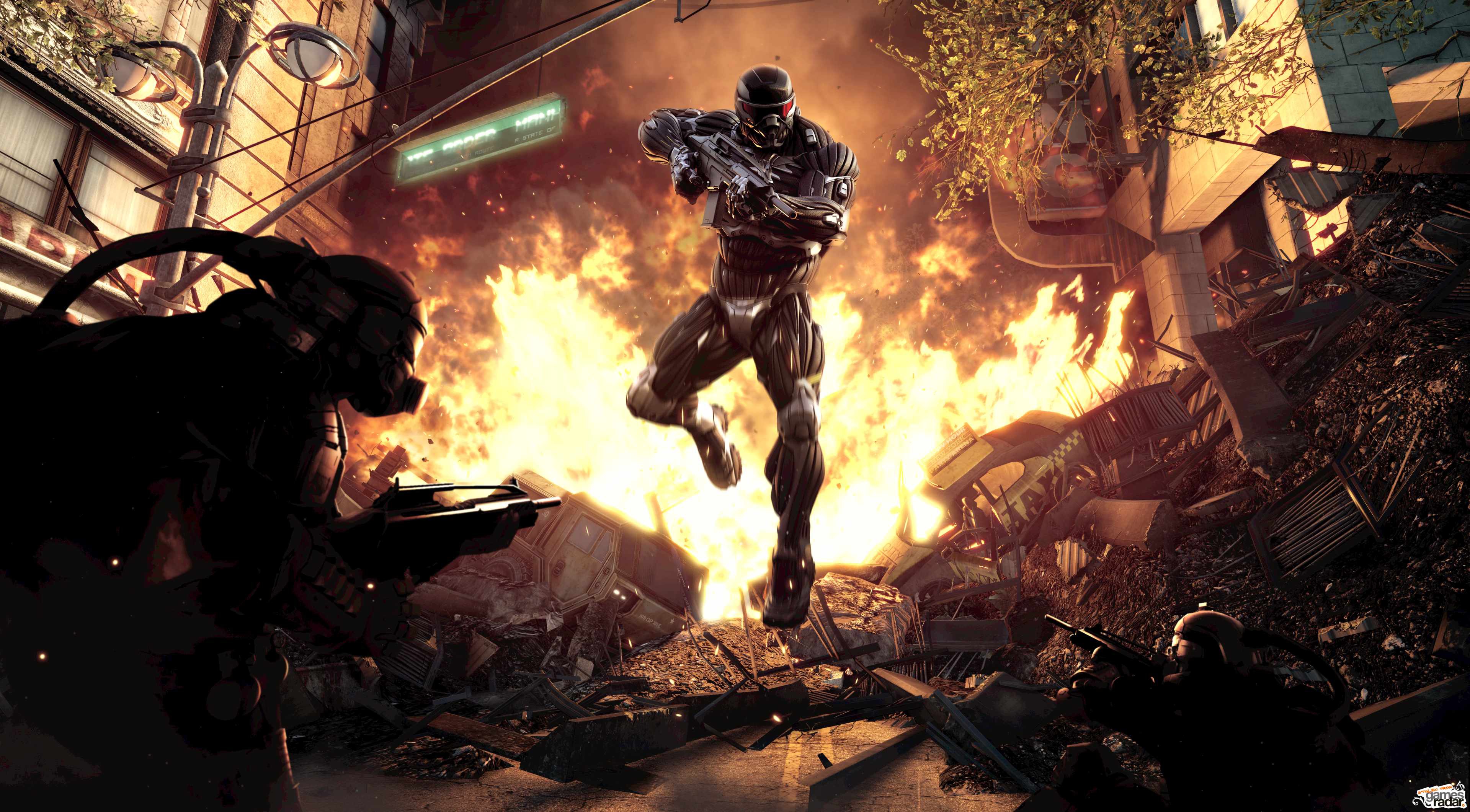 Crysis 2 desktop wallpaper with a video game theme.