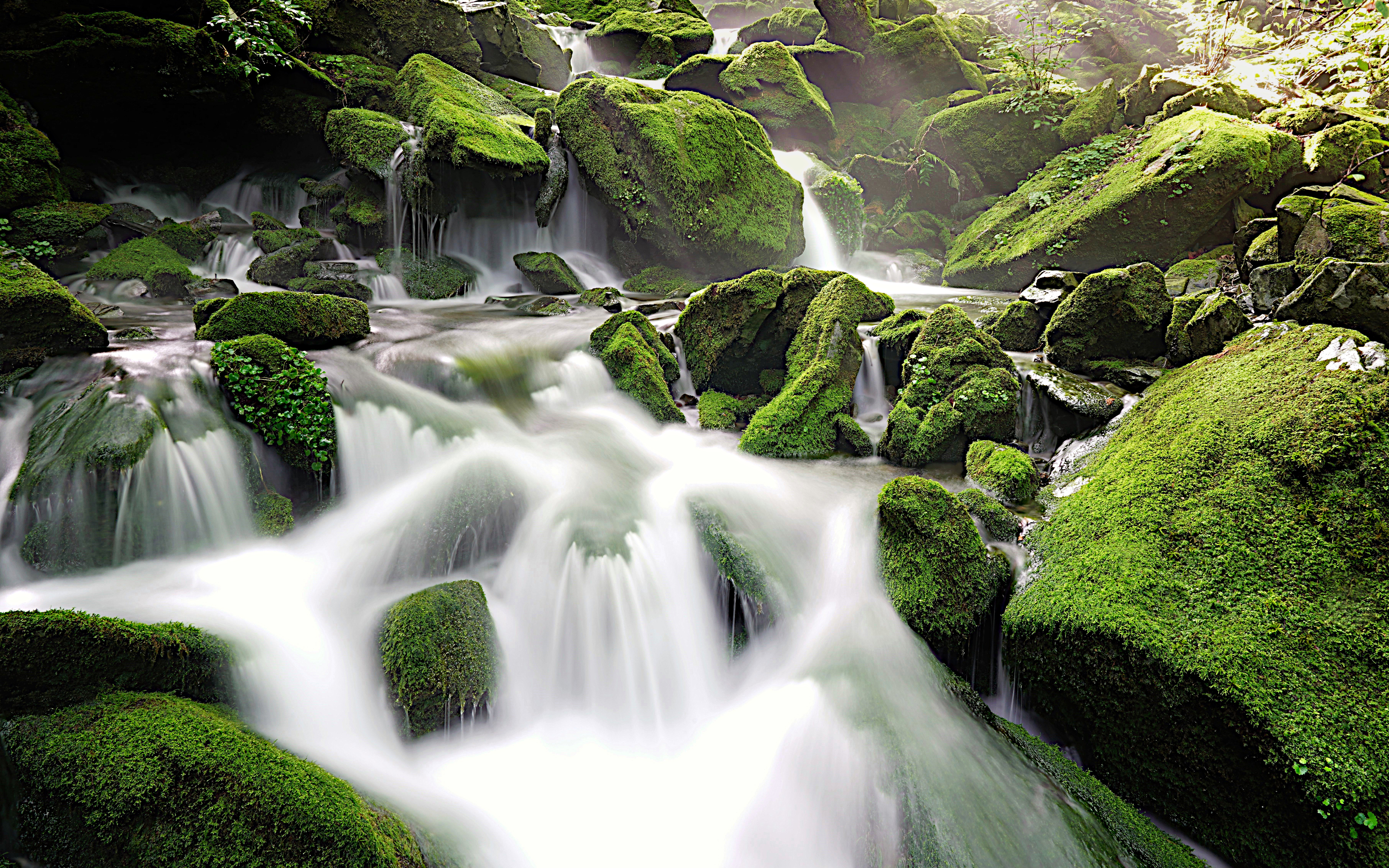 Rushing Waterfalls in the Korean Mountains by Jaesung An