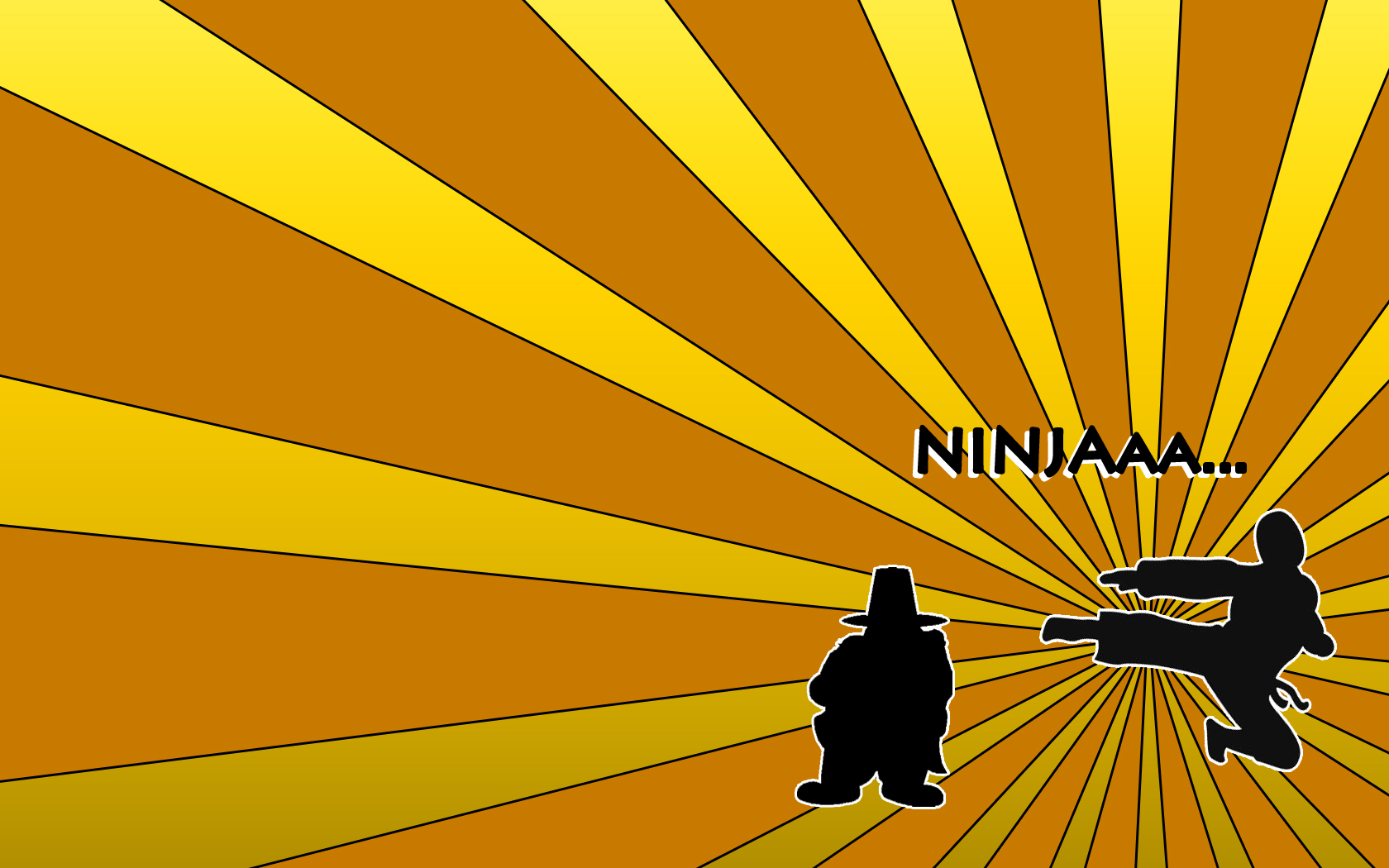 Ninja desktop wallpaper with funny design created by Imre and inspired by Roger Dean