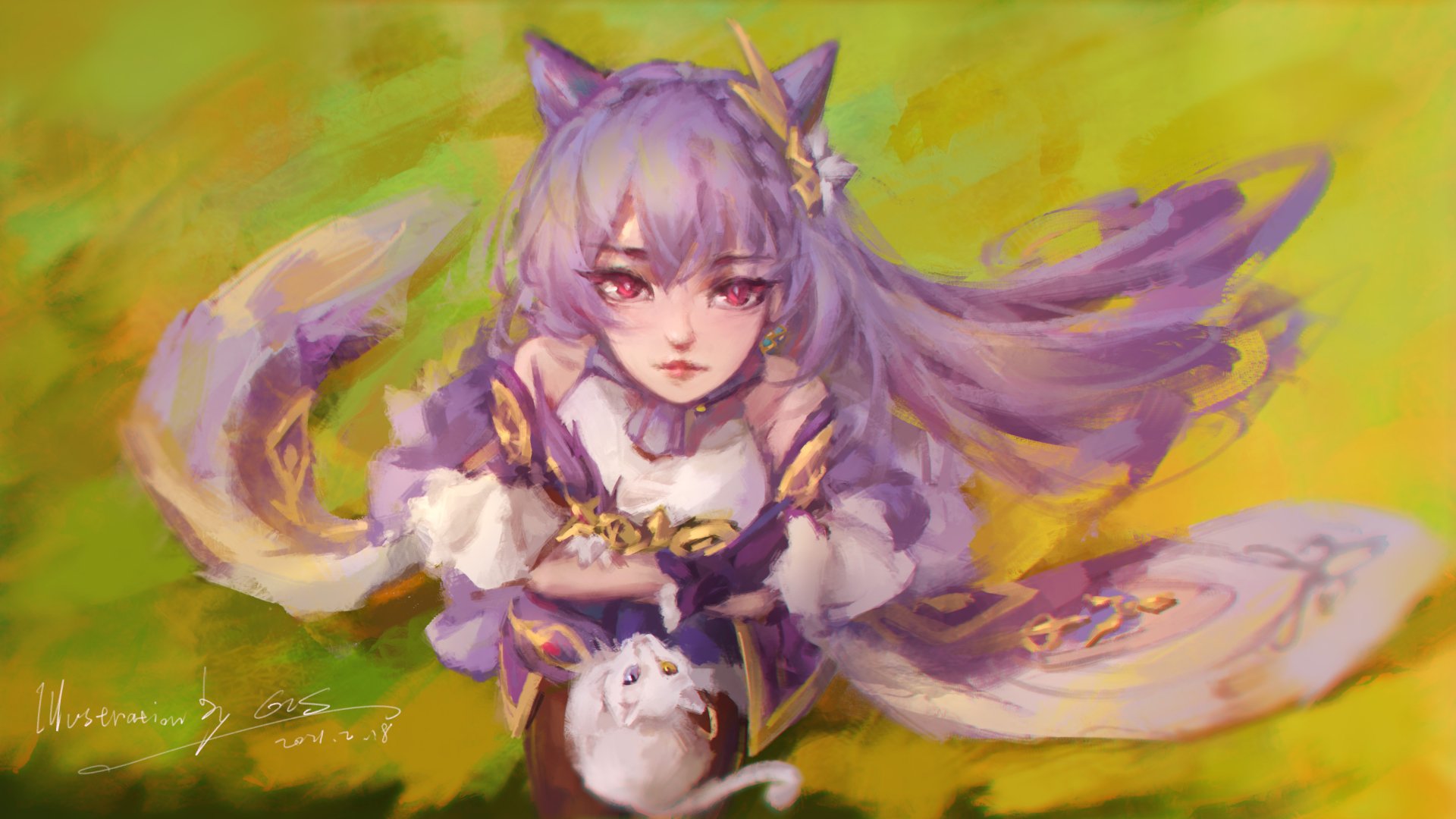 Download Keqing (Genshin Impact) Video Game Genshin Impact 4k Ultra HD Wallpaper by GZS