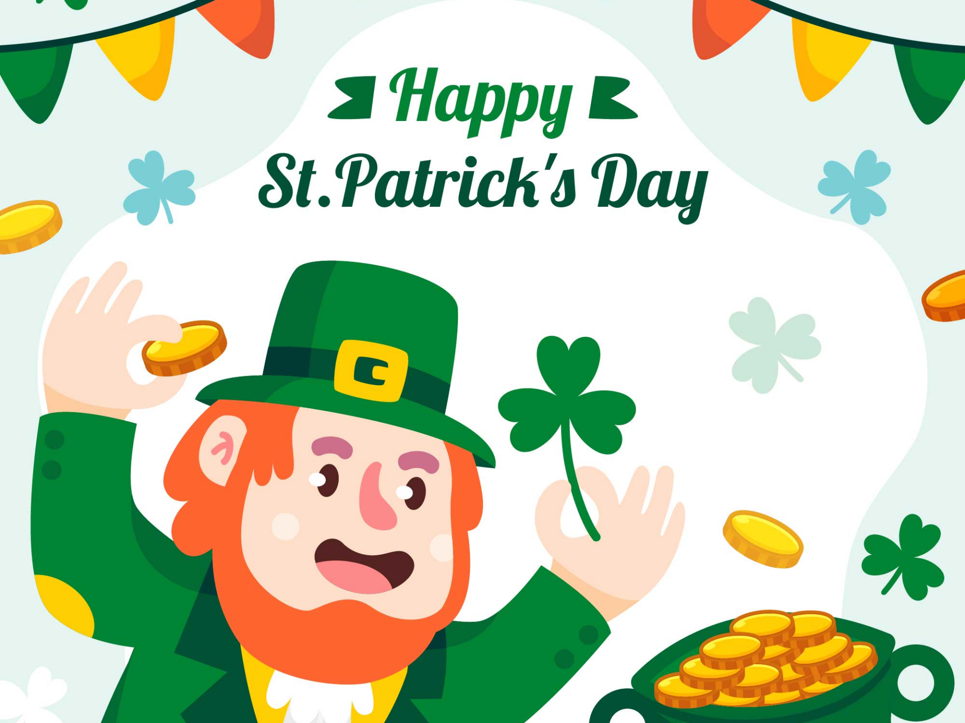 Download Leprechaun Coin Clover Holiday St. Patrick's Day HD Wallpaper
