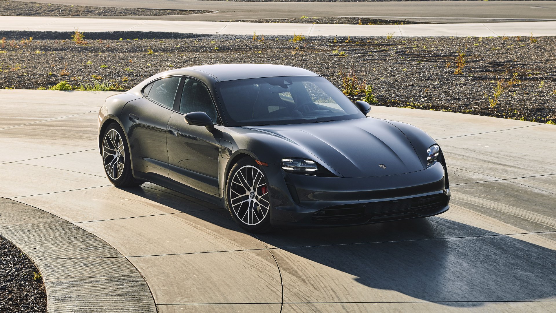 Download Black Car Car Porsche Porsche Taycan Vehicle Porsche Taycan 4S 4k Ultra HD Wallpaper