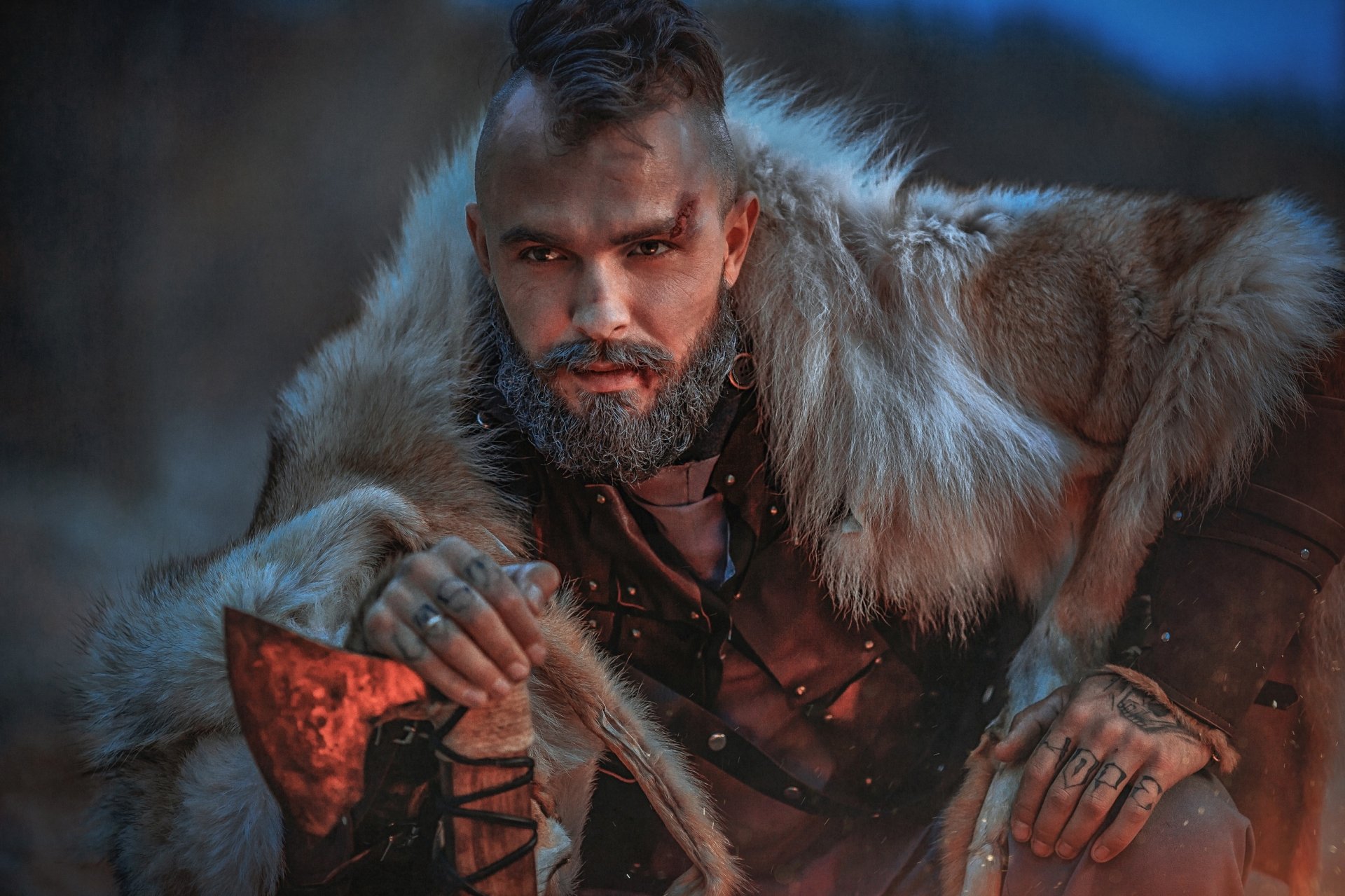 Download Viking Beard Man Cosplay HD Wallpaper