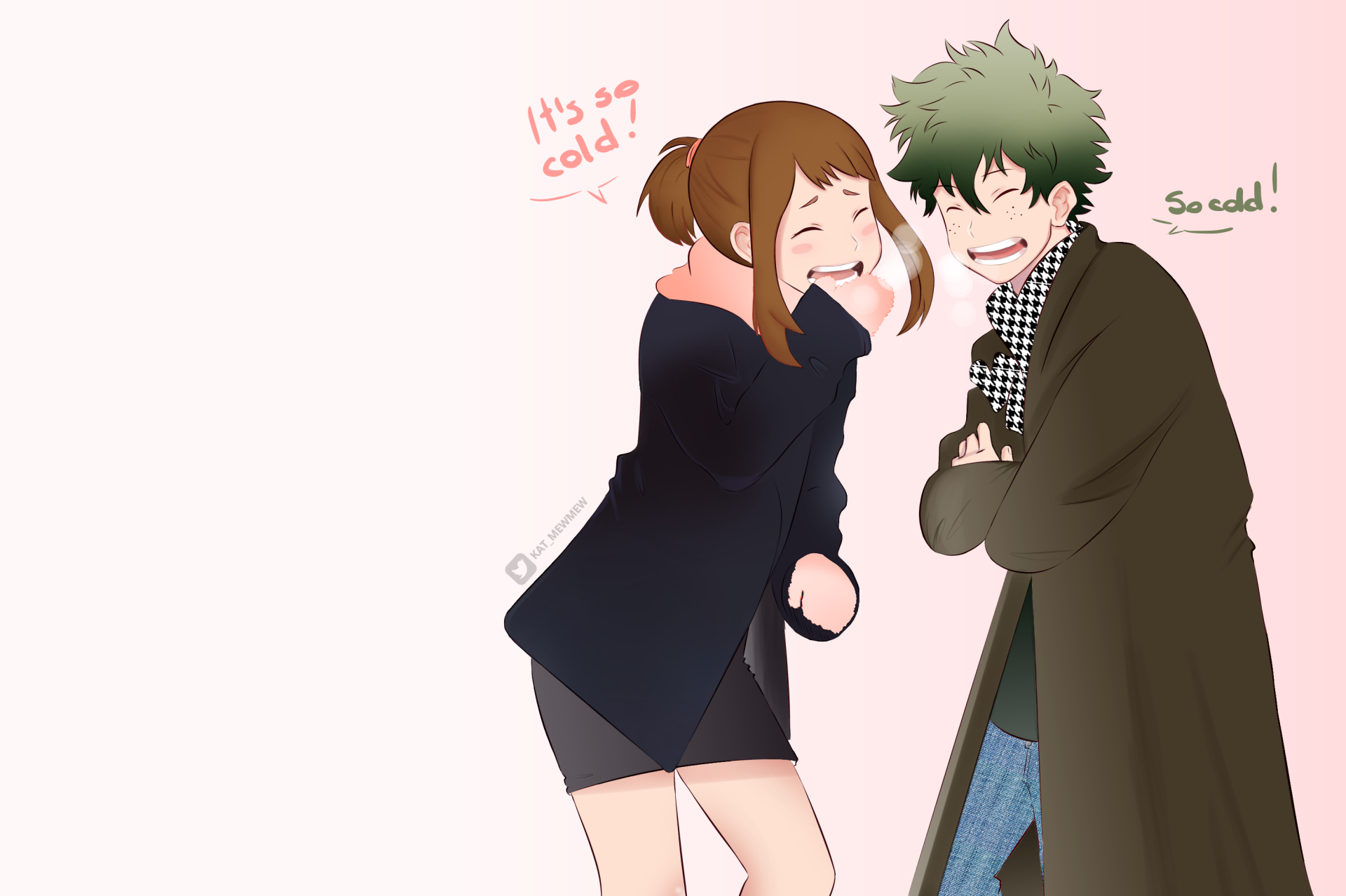 Download Ochaco Uraraka Izuku Midoriya Anime My Hero Academia HD Wallpaper by Katmewmew